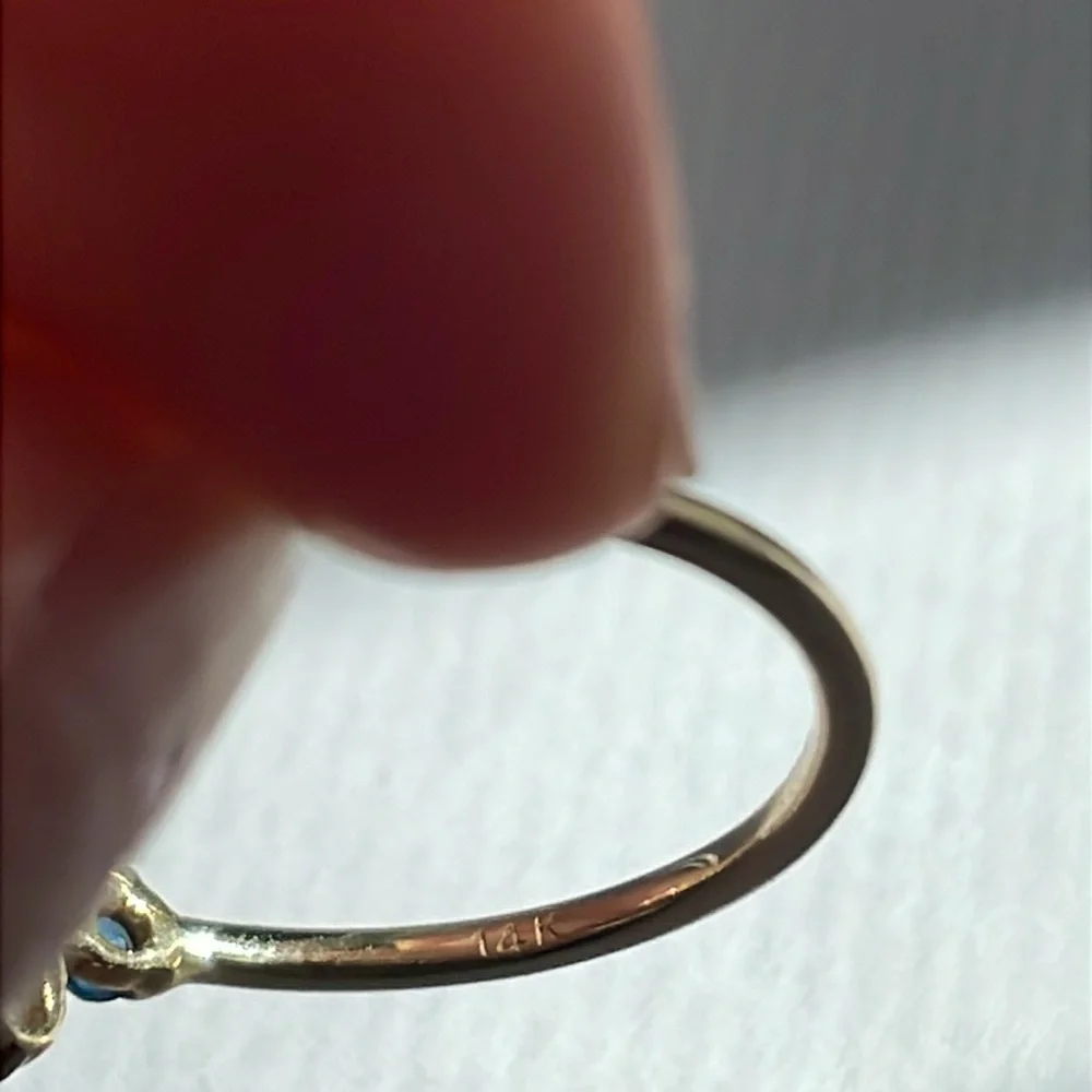 WWAKE Gradient Blue Sapphire and Diamond 14k gold ring - Picture 3 of 6